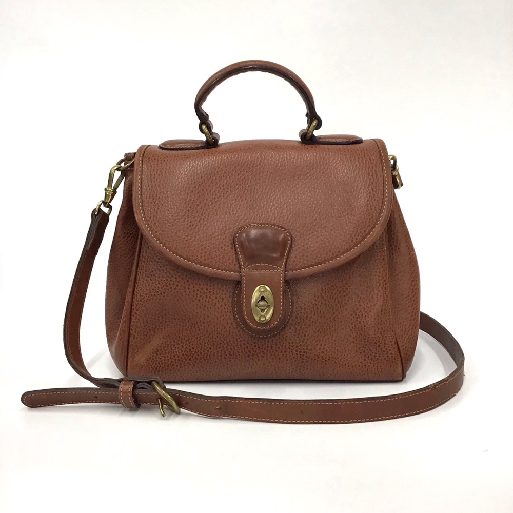 Vintage COACH Sheridan Monticello Pebbled Leather Crossbody British Tan Satchel